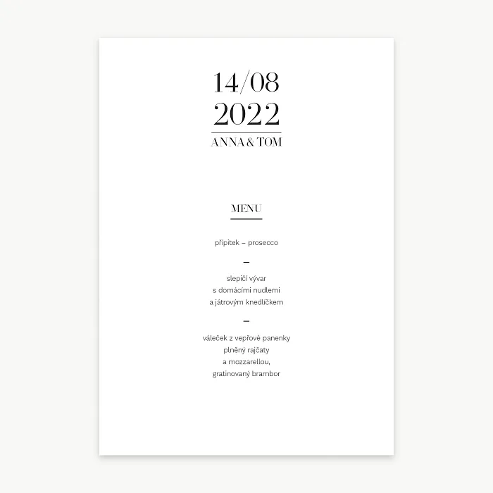 svatební menu No.3
