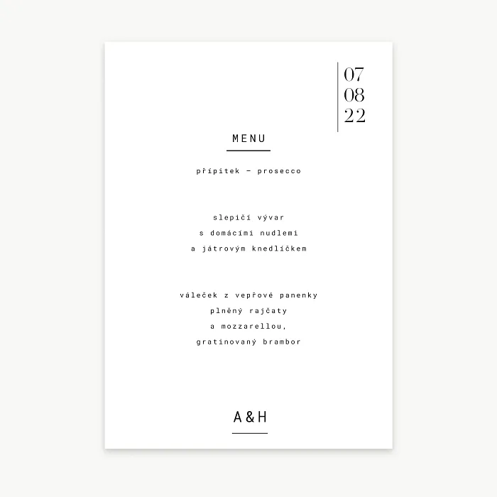 svatební menu No.6